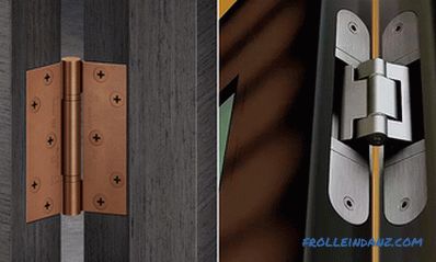 Az ajtó zsanérok típusai, különbségei és tervezési jellemzői + fénykép