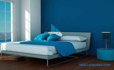 Kék szín a hálószobában - 50 példa és tervezési szabályok