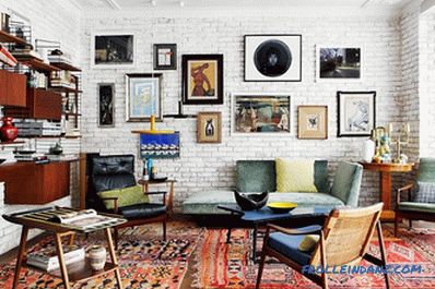 A nappali belső tégla - 100 díszítő ötlet és fotó