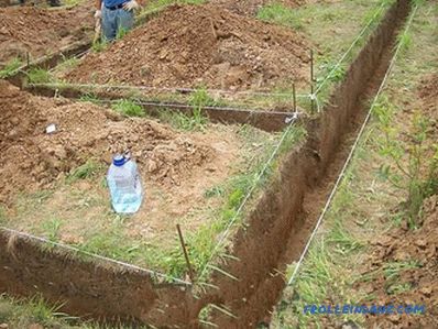 Hogyan ásni egy árkot az alapítványhoz, a vízellátáshoz