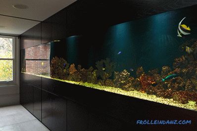Akvárium egy lakás vagy ház belsejében